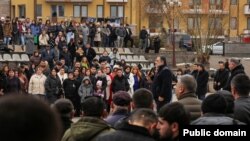 Nagorno-Karabakh - Ruben Vardanyan meets with residents of Stepanakert, January 24, 2023.