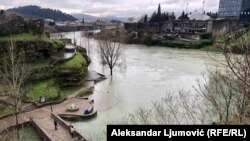 Visok vodostaj Morače u Podgorici poplavio šetalište, Crna Gora, 20.januar 2023.