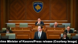 Kryeministri i Kosovës, Albin Kurti, në Kuvendin e Kosovës më 2 shkurt 2023.