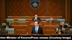Premijer Kosova Aljbin Kurti u Skupštini Kosova 2. februara 2023.