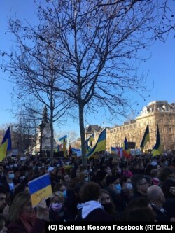 Митинг солидарности с Украиной, Париж, 26.02.23