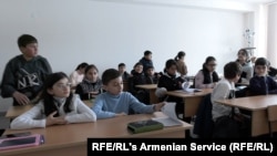 Armenia - Karabakh children stranded in Armenia attend a school in Yerevan, January 16, 2023.
