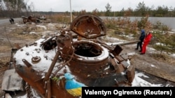 Уничтоженный российский танк, Украина