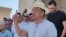 Karakalpak lawyer and journalist Dauletmurat Tajimuratov addresses supporters amid a period of unrest in the autonomous republic last summer. 