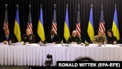 Întâlnirea Grupului de Contact pentru Apărarea Ucrainei în cadrul întâlnirii în format „Ramstein”. Baza Aeriană Ramstein din Germania, 20 ianuarie 2023