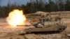 Танки Abrams во время военных учений. Латвия, 26 марта 2021 года 