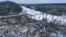 UKRAINE – Houses destroyed during Russia's large-scale invasion of Ukraine in the village of Bogorodichne in Donetsk region and a blown-up bridge across Siverskyi Donetsk, January 13, 2023