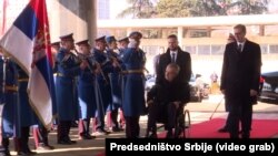 სერბეთის პრეზიდენტი ალექსანდარ ვუჩიჩი და ჩეხეთის პრეზიდენტი მილოშ ზემანი. 2023 წლის 30 იანვარი