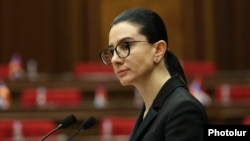 Armenia - Prosecutor-General Anna Vardapetian addresses the parliament, February 7, 2023.
