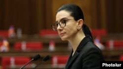 Armenia - Prosecutor-General Anna Vardapetian addresses the Armenian parliament, February 7, 2023.