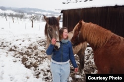 Бачуринская со своими лошадьми в Польше