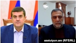 Президент Нагорного Карабаха Араик Арутюнян (слева) и госминистр Нагорного Карабаха Рубен Варданян 
