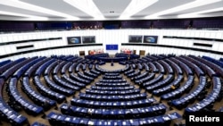 Az Európai Parlament ülésterme Strasbourgban 2022. december 13-án