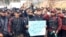 The police who protested on February 1 gathered in front of the Peshawar Journalists' Center and were joined by civil and political activists. 