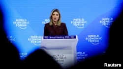 Prva dama Ukrajine Olena Zelenska na Svjetskom ekonomskom forumu u Davosu, Švicarska, 17. januara 2023. 