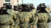 Armenia - Soldiers march at an Armenian military base, December 24, 2022.