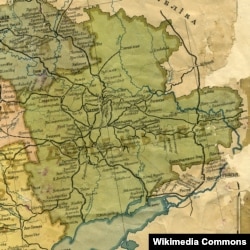Карта Донецької губернії УСРР, 1922 рік. Адміністративний цент – Бахмут