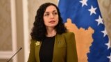 Presidentja e Kosovës, Vjosa Osmani, gjatë vizitës zyrtare në Mal të Zi. Shkurt, 2023. 