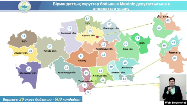 Seçim bölgelerine göre bölgelerden aday gösterilen aday sayısı.  9 Şubat 2023.