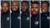 Cei cinci polițiști implicați într-un control în trafic care s-a încheiat cu moartea lui Tyre Nichols, Memphis, Tennessee, SUA (colaj) 