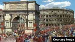 Триумфальное шествие в древнем Риме.