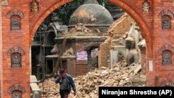Prizor nakon zemljotresa koji je u aprilu 2015. pogodio grad Baktapur, blizu Katmandua.