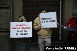 Sa protesta frilensera, Beograd, 28. januar 2023.