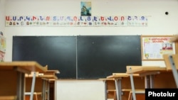 Nagorno-Karabakh - An empty classrom in a school in Stepanakert.