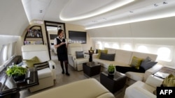 Салон Airbus A319. Таким самолетом владеет глава Чечни Рамзан Кадыров 