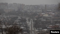 Општ поглед на градот Бахмут, среде рускиот напад врз Украина, во регионот Доњецк, Украина, 14 јануари 2023 година.