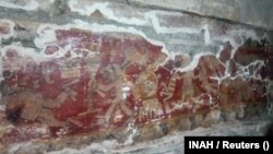 Dio murala prikazuje ratnu povorku, Meksiko, 19. januar 2023.