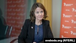 Robin Dunnigan interjút ad a Szabad Európa vilniusi szerkesztőségének 2023. január 31-én