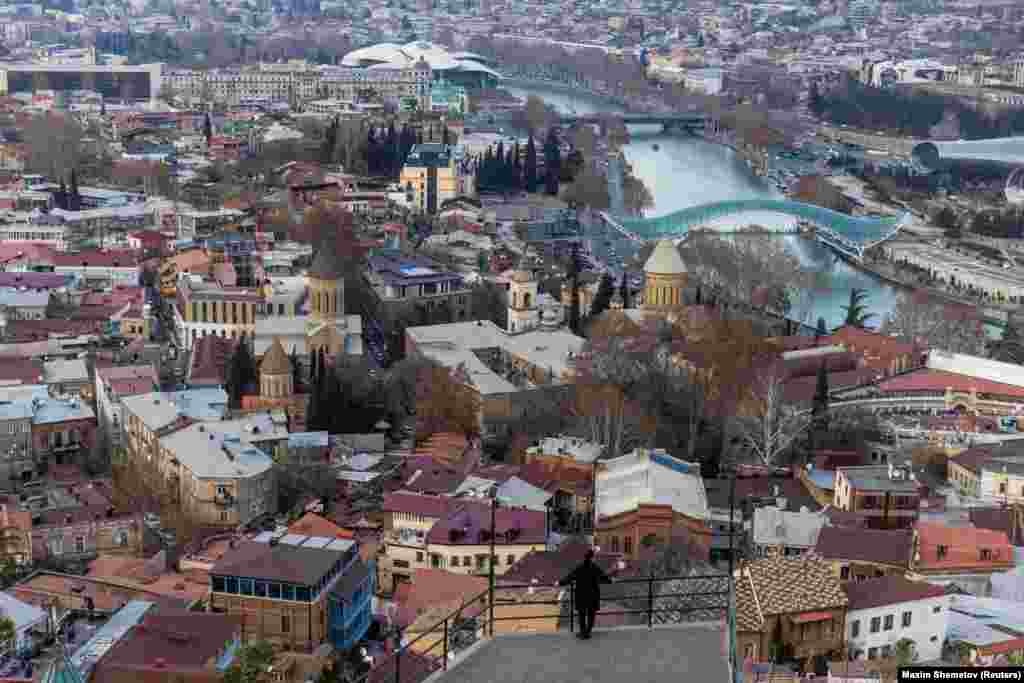 A view of the Georgian capital from the hillside Narikala Fortress. &quot;I need a home, a place where I can come back,&quot; Antropov said. &quot;And I hope Tbilisi will become such a home for me. It is a beautiful city.&quot;