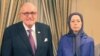 Maryam Rajavi, leader of the Iranian opposition group Mujahedin-e Khalq Organization (MKO) with former NY Mayor Rudy Giuliani. 