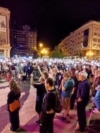 Protest rally in Skopje to mark six months since the fire at the Pulse disco in Kocani, where 62 people died