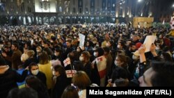 Антыўрадавы мітынг у Тбілісі, 25 лютага 2022