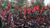 Thousands of supporters of the Pakistan Peoples Party gathered in Karachi on February 27 to begin the 10-day march to Islamabad.