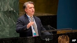 ՄԱԿ-ում Ուկրաինայի դեսպան Սերգեյ Կիսլիցան ելույթ է ունենում Գլխավոր ասամբլեայի արտահերթ նստաշրջանում, Նյու Յորք, 28-ը փետրվարի, 2022թ․