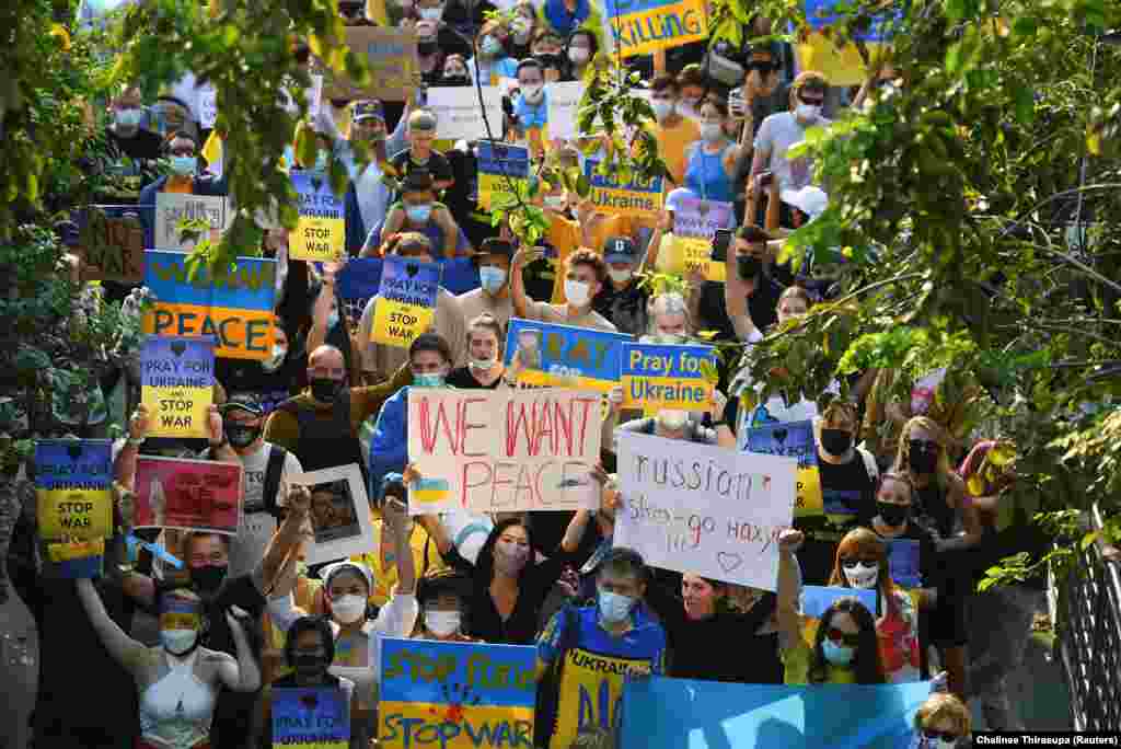 Протест во Банкок за подршка на Украина