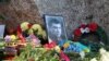 RUSSIA - Action in memory of politician Boris Nemtsov in St. Petersburg near the Solovetsky stone