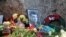 RUSSIA - Action in memory of politician Boris Nemtsov in St. Petersburg near the Solovetsky stone