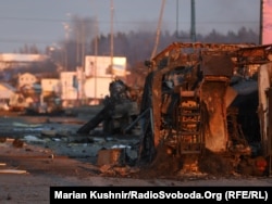 Разбитая колонна Росгвардии, Буча – Гостомель, Украина. 28 февраля 2022 года