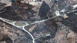 Imagine din satelit a convoiului care se îndreaptă spre Kiev.