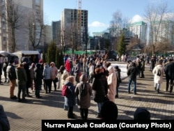 Minsk, 27 februarie: Protest împotriva invaziei Ucrainei de către Rusia și a implicării Belarusului în conflict.