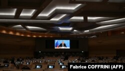 Зал заседаний Конференции по разоружению в Женеве во время выступления Сергея Лаврова