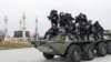 Военные Росгвардии на смотре в Чечне, февраль 2022 года