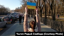 Протест проти російської агресії в Україні. Мінськ 27 лютого