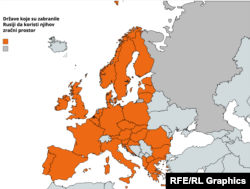 Evropske države koje su uvele zabranu ruskim avionima