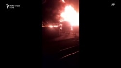 Tym dhe zjarr në një depo të naftës afër Kievit