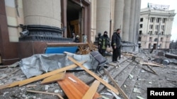 Centrul orașului Harkov, după atac